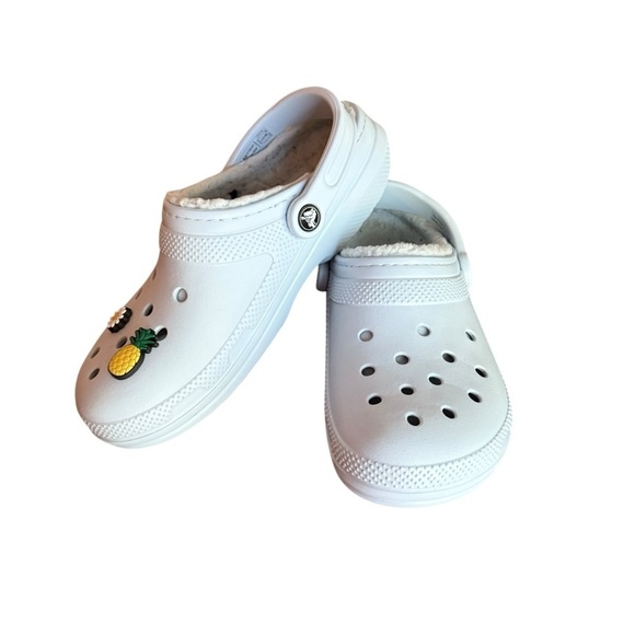 CROCS CLASSIC LINED CLOG Mens & Womens Mineral Blue decorative charm Sz 8 - Picture 2 of 10